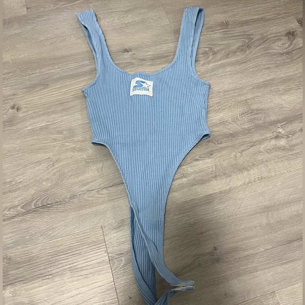 Zara X Starter Blue ribbed bodysuit